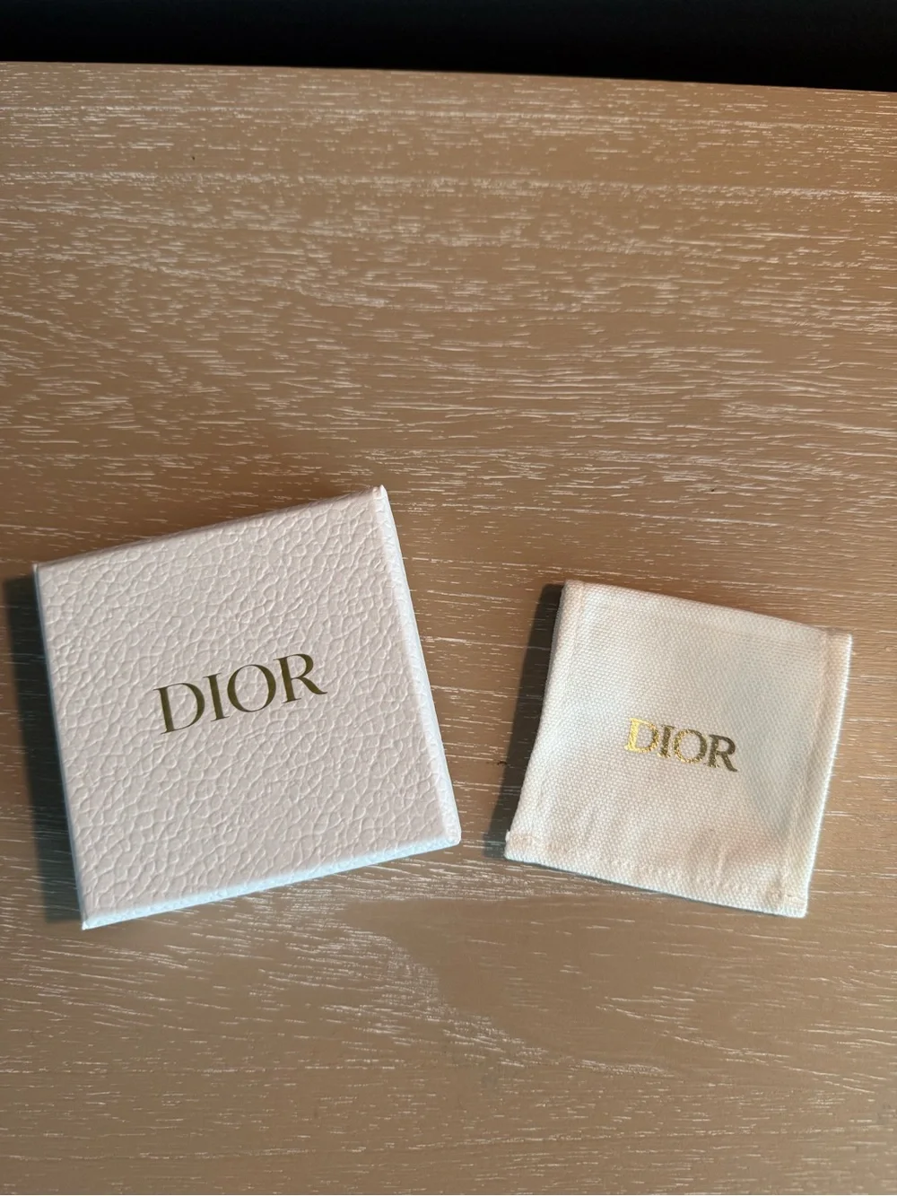 Small Dior White Jewelry Gift Box and Pouch Dust Bag